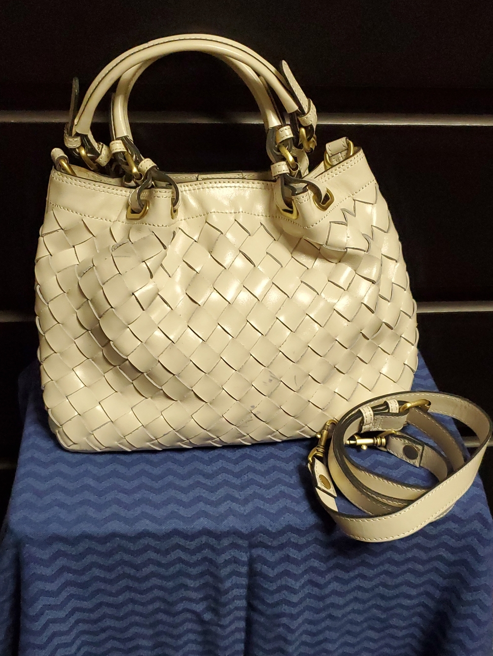 Patricia Nash Discovery Rometta Woven Leather Satchel Handbag